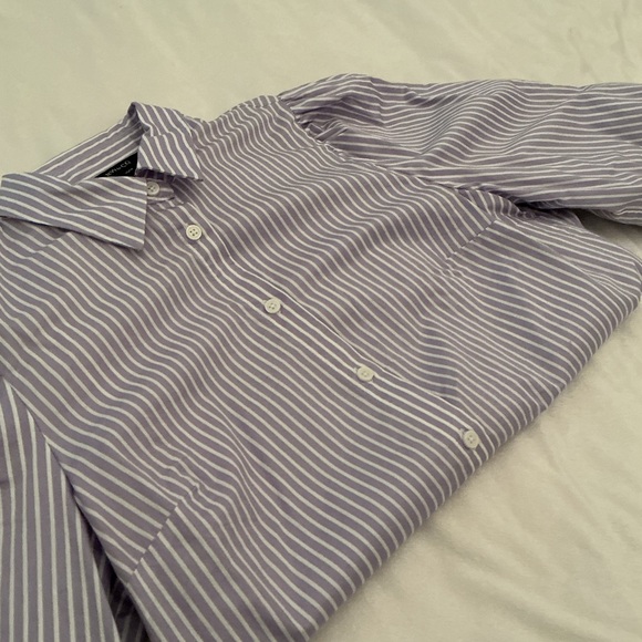 RW&CO. Lavender and White Striped Button-Down Blouse - Picture 5 of 9